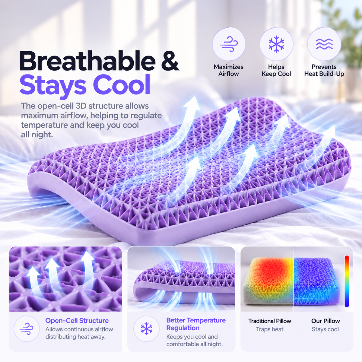Tinkare AirFlow Pillow | Breathable Neck Support